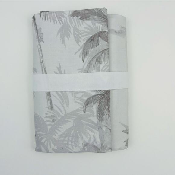 Pottery Barn EURO Palm Toile Percale Sham Gray Palm Trees Watercolor NWT - Picture 4 of 6
